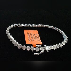 💎 Moissanite Flower Tennis Bracelet | 5.0 CTW | VVS D | S925 3mm 6.5"